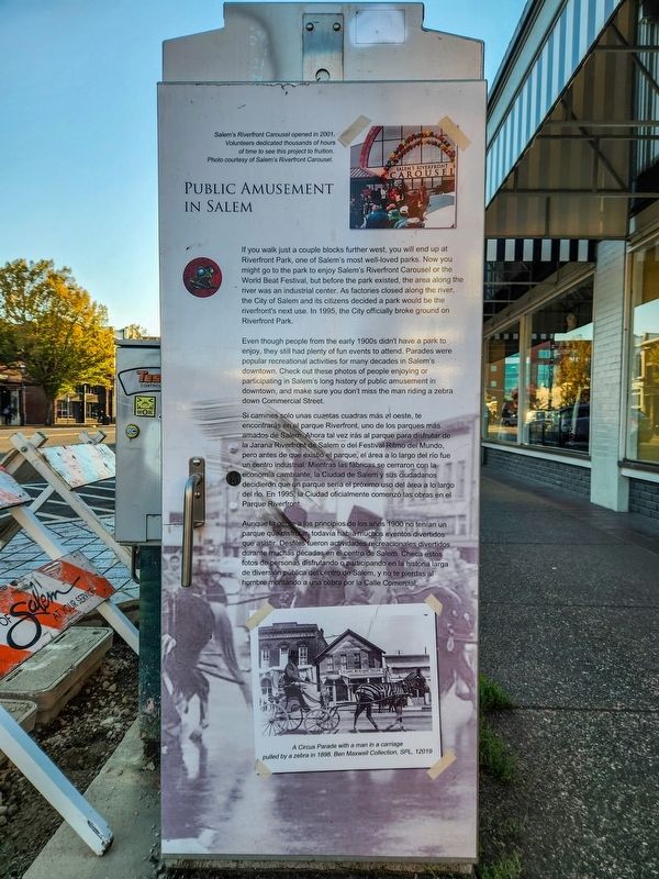 Public Amusement in Salem Marker. Click for full size. Public Amusement in Salem Marker image. Click for full size.