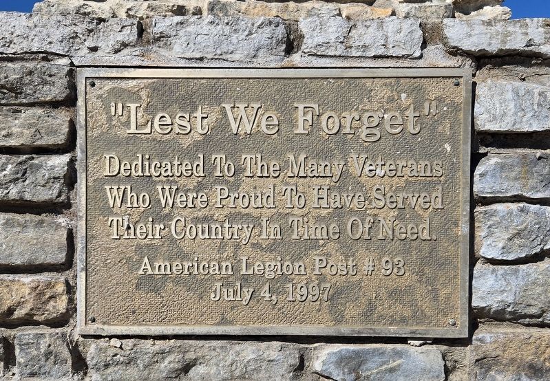 "Lest We Forget" Marker image. Click for full size.