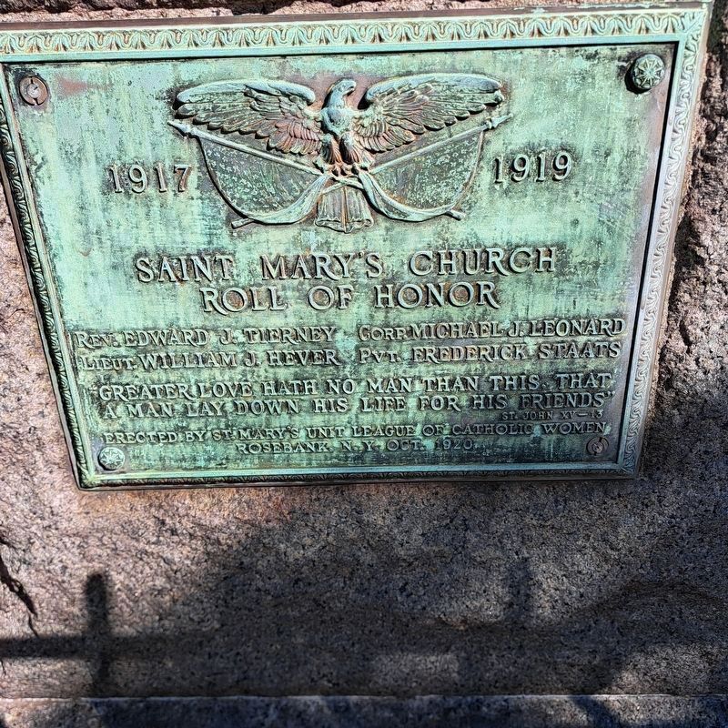 St Mary's Honor Roll WW1 Memorial Marker. Click for full size. St Mary's Honor Roll WW1 Memorial Marker image. Click for full size.