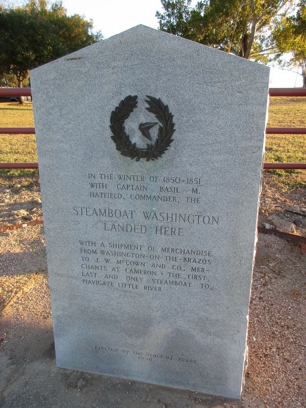 Steamboat Washington Landed Here Marker. Click for full size. Steamboat Washington Landed Here Marker image. Click for full size.