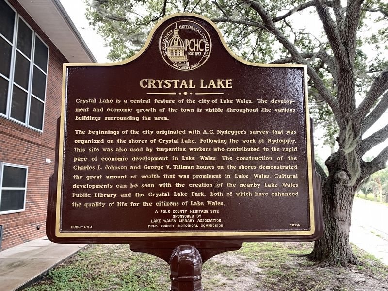 Crystal Lake side of marker image. Click for full size.