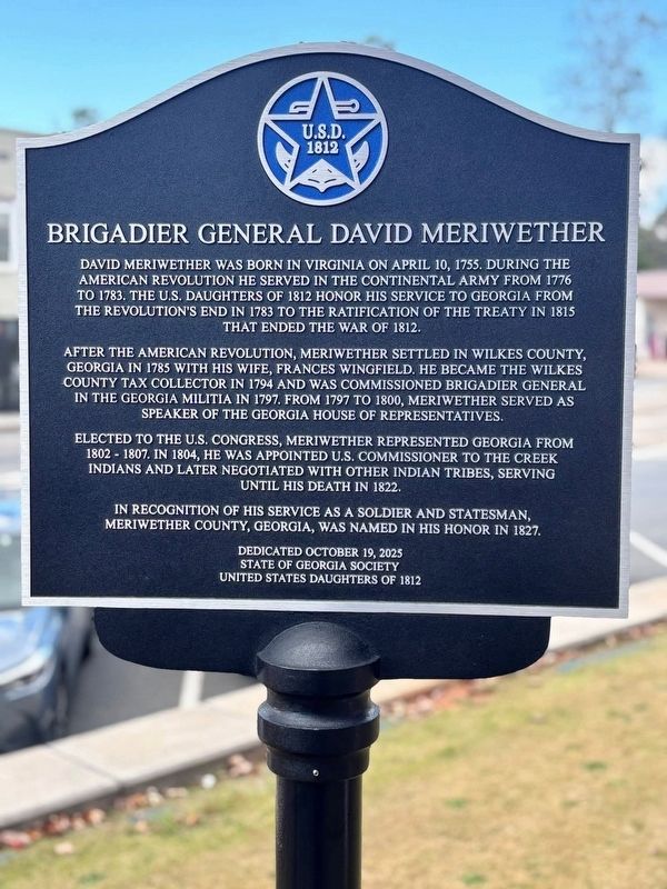 Brigadier General David Meriwether Marker image. Click for full size.
