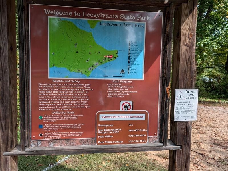 nearby Leesylvania State Park signage indicating other historical sites image. Click for full size.