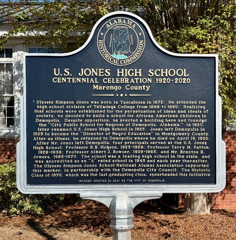 U.S. Jones High School Marker image. Click for full size.