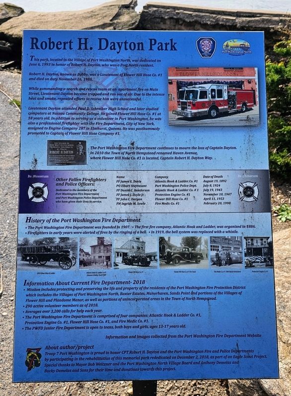 Robert H. Dayton Park Marker image. Click for full size.
