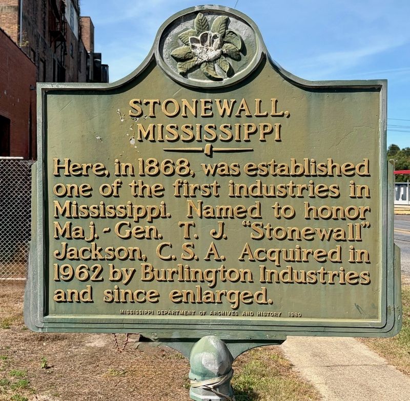 Stonewall, Mississippi Marker image. Click for full size.