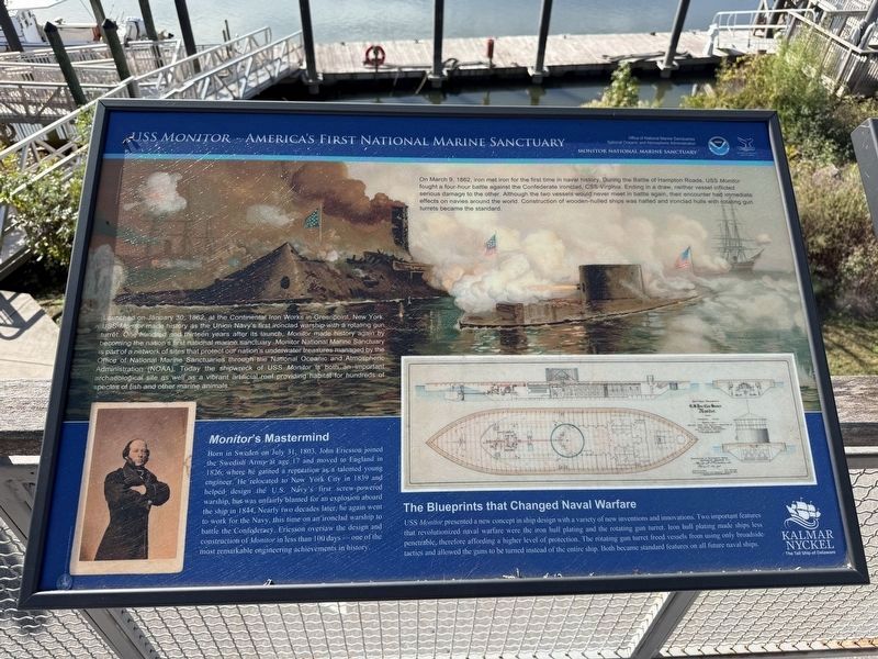 USS <i>Monitor</i> � America's First National Marine Sanctuary Marker image. Click for full size.