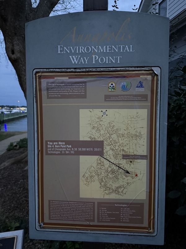 Nearby Annapolis Environmental Way Point sign image. Click for full size.