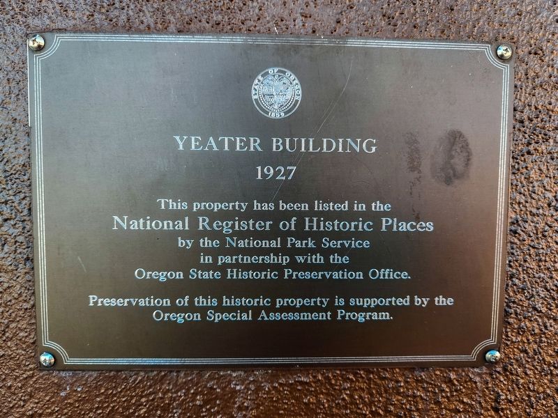 Yeater Building Marker. Click for full size. Yeater Building Marker image. Click for full size.