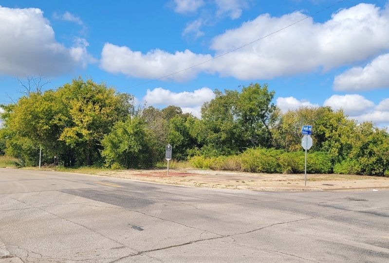 The view of the marker along the street. Click for full size. The view of the marker along the street image. Click for full size.