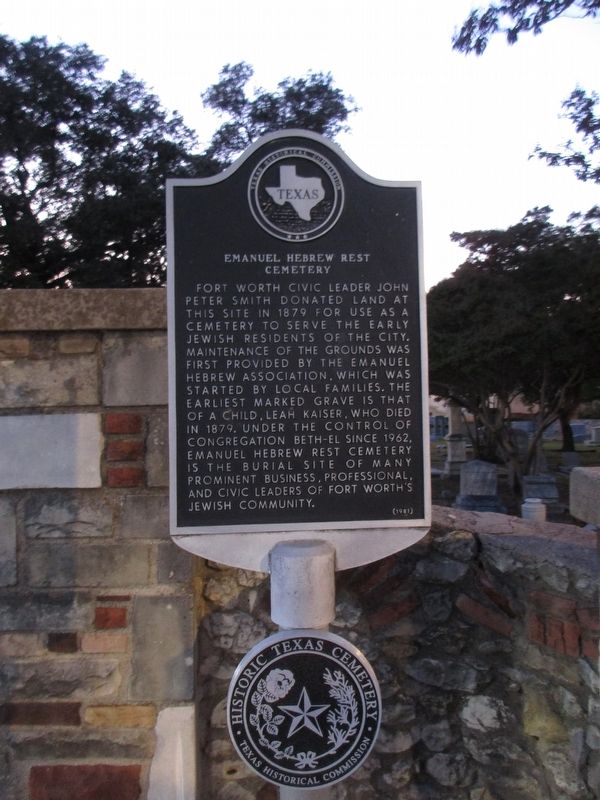 Emanuel Hebrew Rest Cemetery Marker image. Click for full size.