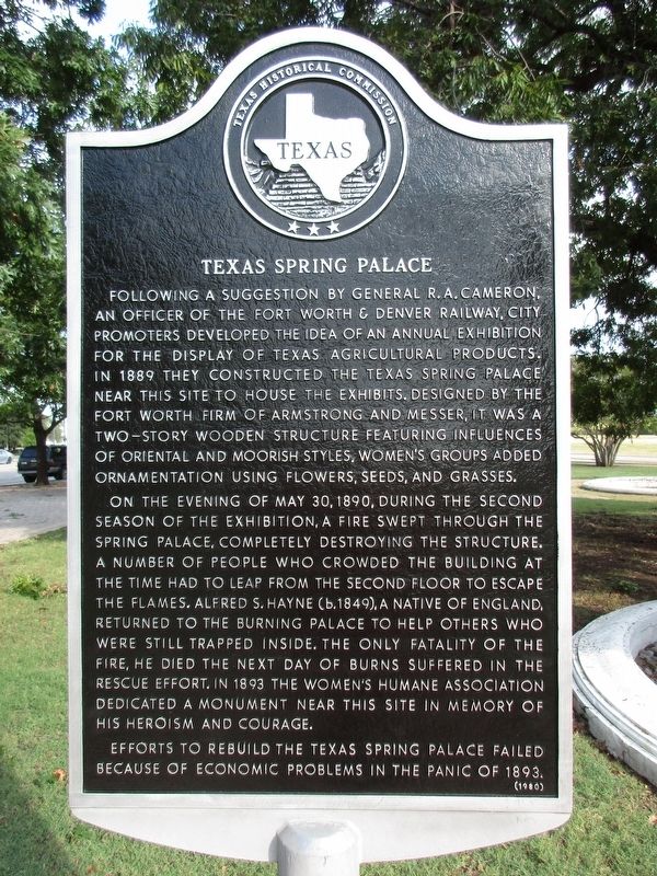 Texas Spring Palace Marker image. Click for full size.