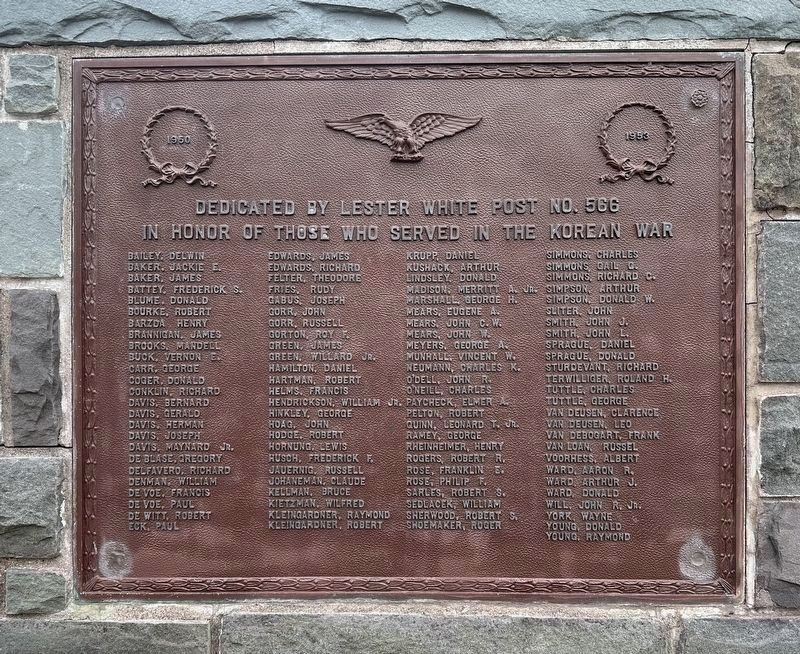Livingston Manor Korean War Honor Roll image. Click for full size.