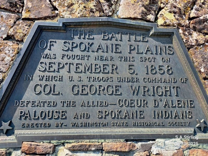 The Battle of Spokane Plains Marker. Click for full size. The Battle of Spokane Plains Marker image. Click for full size.