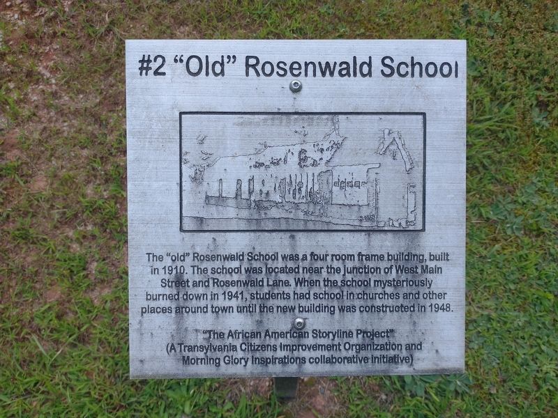 Old Rosenwald School Marker. Click for full size. Old Rosenwald School Marker image. Click for full size.
