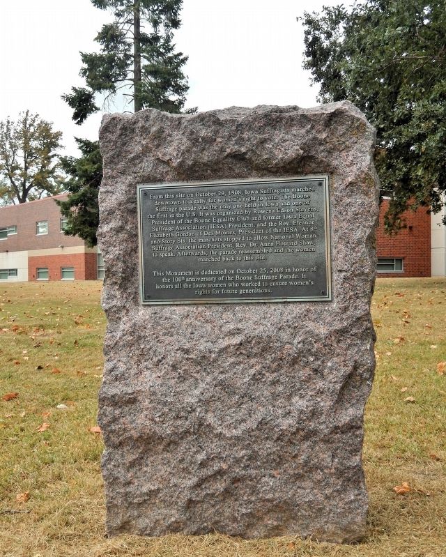 Boone Suffrage Parade Marker. Click for full size. Boone Suffrage Parade Marker image. Click for full size.