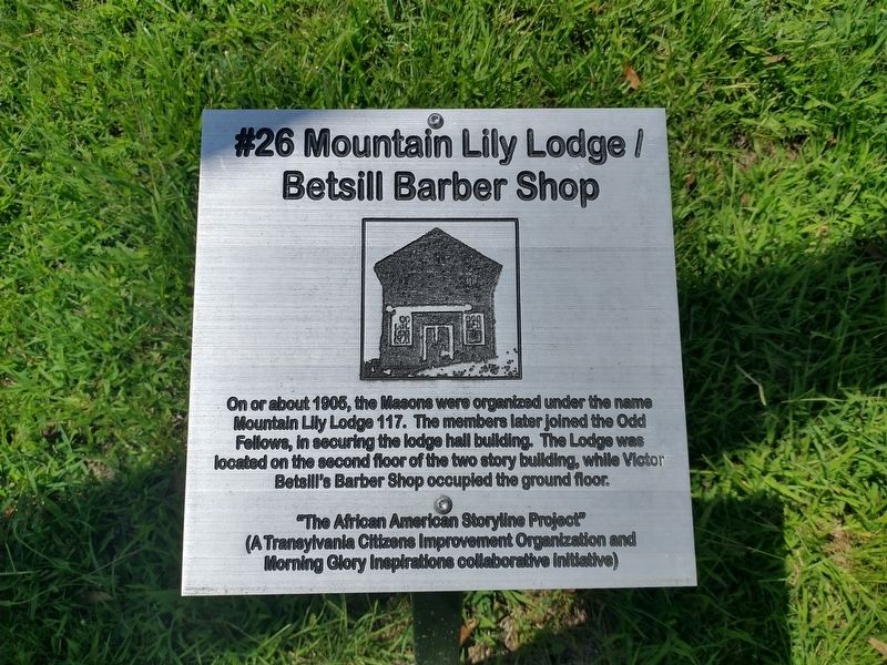 Mountain Lily Lodge / Betsill Barber Shop Marker image. Click for full size.