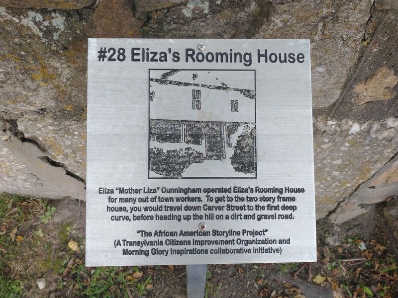 Eliza’s Rooming House Marker. Click for full size. Eliza’s Rooming House Marker image. Click for full size.