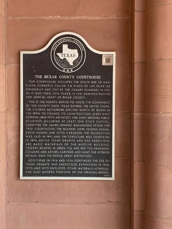 The Bexar County Courthouse Marker image. Click for full size.