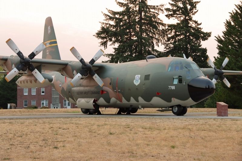 Lockheed C-130E Hercules, Marker by nose. Click for full size. Lockheed C-130E Hercules, Marker by nose image. Click for full size.