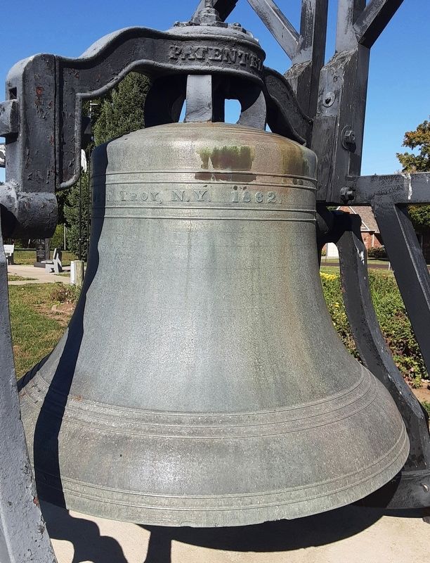1862 Meneely Bell located next to Schoolhouse at the Prairie Land Heritage Museum. Click for full size. 1862 Meneely Bell located next to Schoolhouse at the Prairie Land Heritage Museum image. Click for full size.