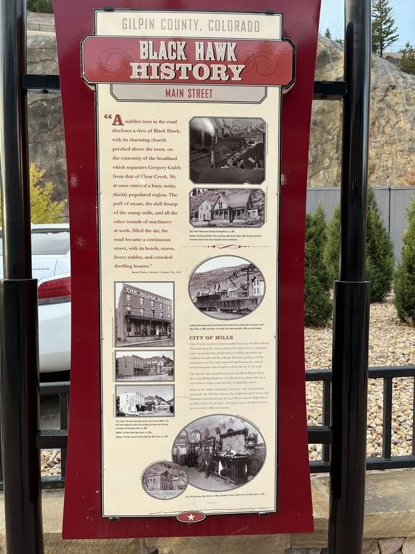 Black Hawk History - Main Street Marker. Click for full size. Black Hawk History - Main Street Marker image. Click for full size.