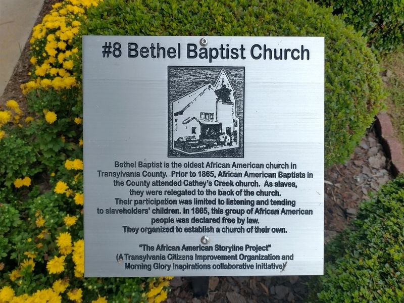Bethel Baptist Church Marker image. Click for full size.