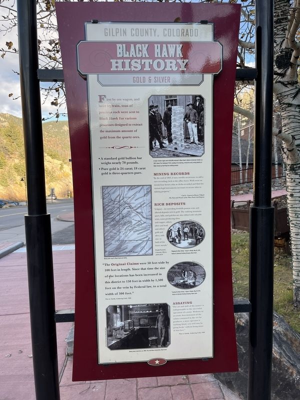 Black Hawk History - Gold & Silver Marker image. Click for full size.