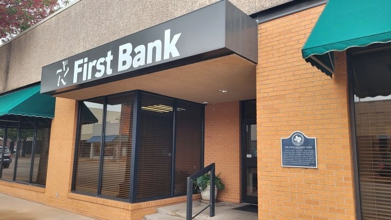 The entrance to the First National Bank of Burkburnett and Marker image. Click for full size.