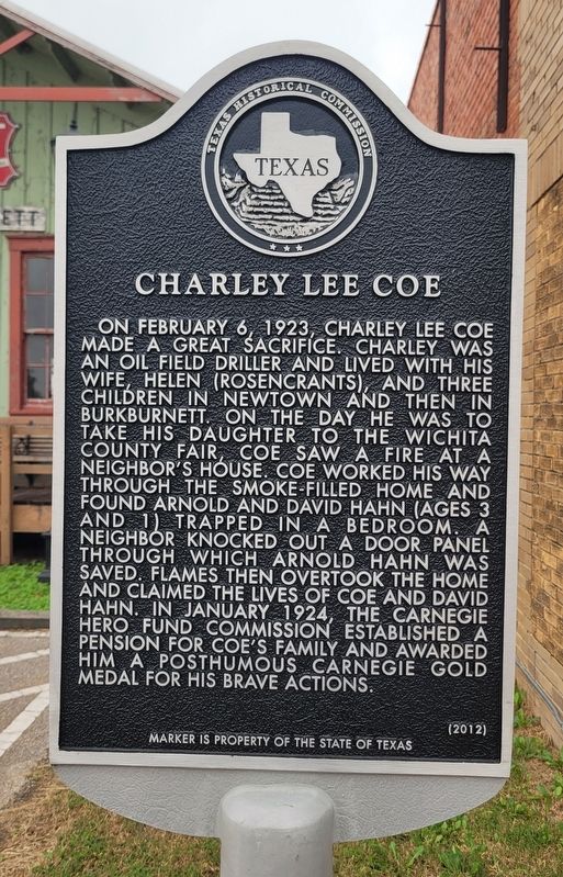 Charley Lee Coe Marker image. Click for full size.