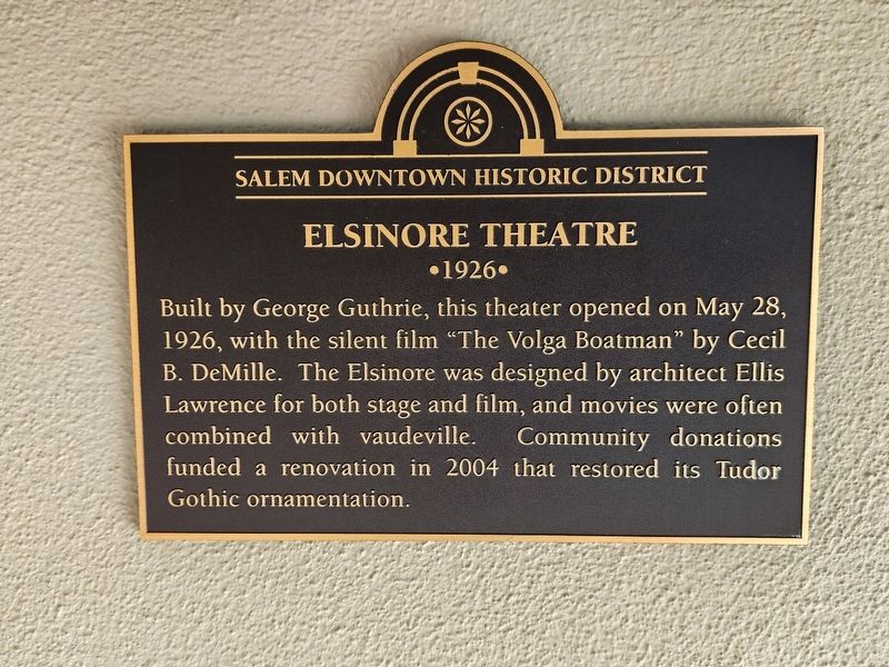 Elsinore Theatre Marker image. Click for full size.
