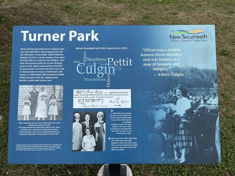 Turner Park Marker. Click for full size. Turner Park Marker image. Click for full size.