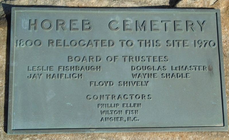 Horeb Cemetery Marker. Click for full size. Horeb Cemetery Marker image. Click for full size.