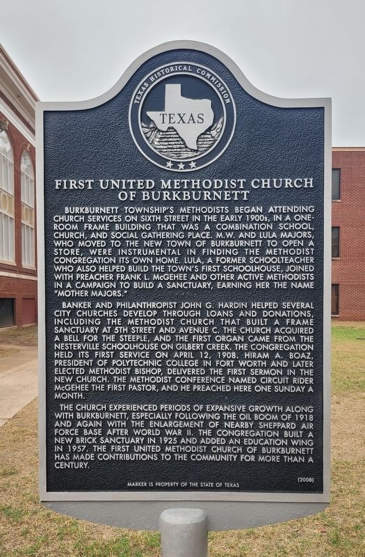 First United Methodist Church of Burkburnett Marker image. Click for full size.