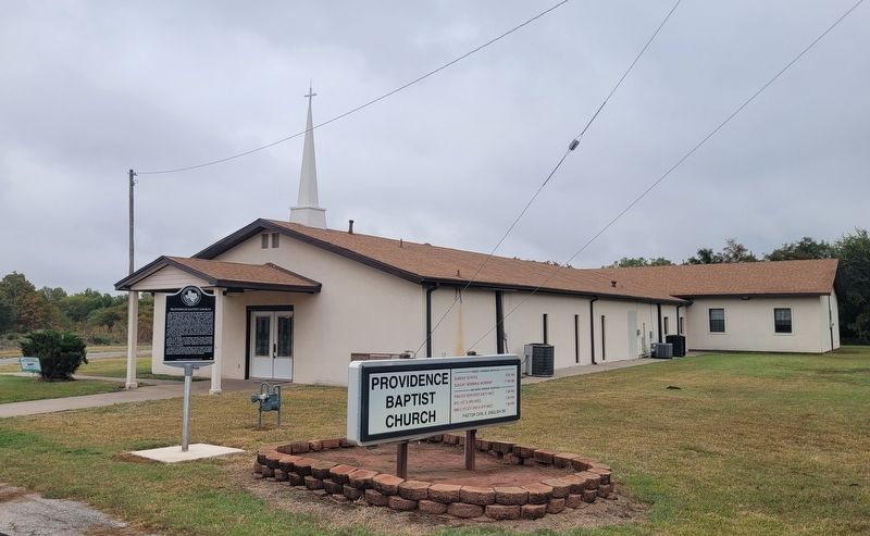 Providence Baptist Church and Marker image. Click for full size.