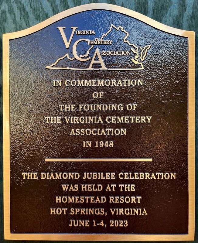 Virginia Cemetery Association Marker image. Click for full size.