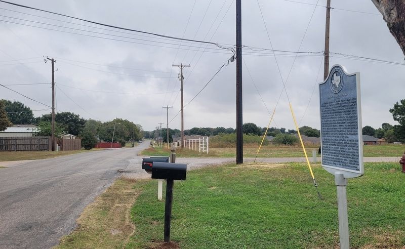 The view of the Simon Peter Hawkins Marker along the street image. Click for full size.