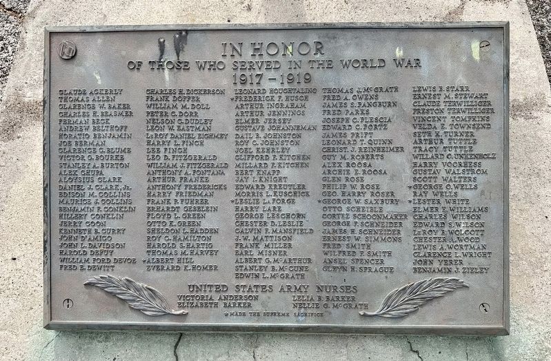 Livingston Manor WWI Honor Roll image. Click for full size.