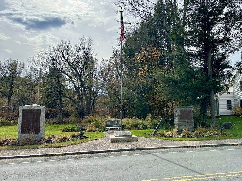 Livingston Manor WWI Honor Roll - wide view (in front of flagpole) image. Click for full size.