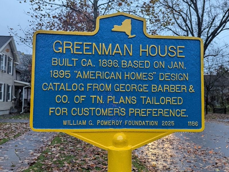 Greenman House Marker. Click for full size. Greenman House Marker image. Click for full size.