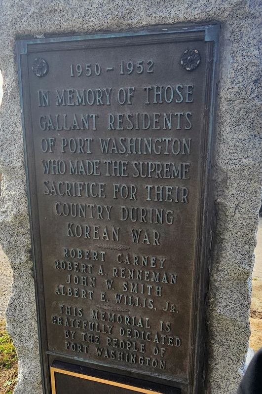 Port Washington Korean War Memorial Marker image. Click for full size.