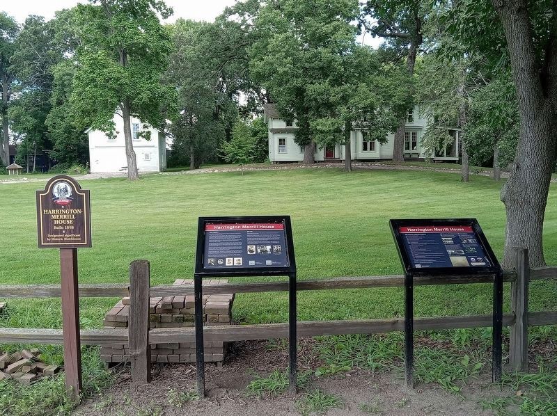 Marker (left) facing the Harrington Merrill House. Click for full size. Marker (left) facing the Harrington Merrill House image. Click for full size.