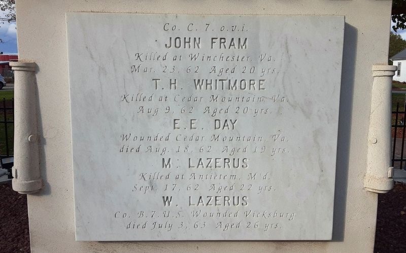Civil War Memorial Honored Dead. Click for full size. Civil War Memorial Honored Dead image. Click for full size.