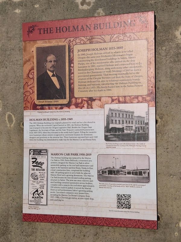 The Holman Building Marker image. Click for full size.