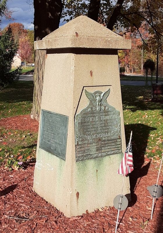 Deerfield Township War Memorial. Click for full size. Deerfield Township War Memorial image. Click for full size.