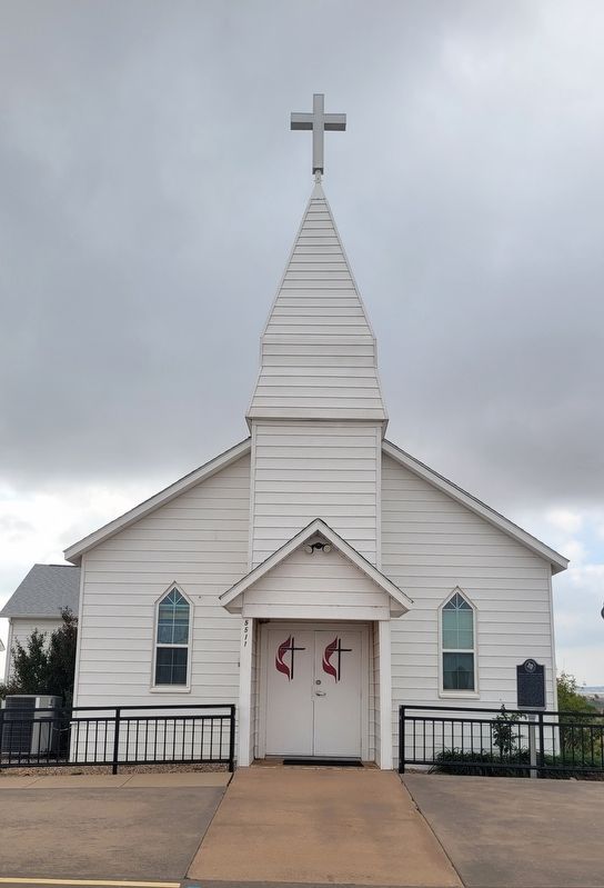 The front view of the Friberg - Cooper Methodist Church and Marker. Click for full size. The front view of the Friberg - Cooper Methodist Church and Marker image. Click for full size.