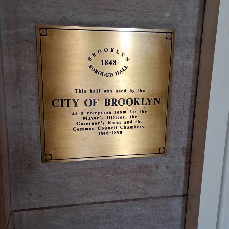 City of Brooklyn Meeting Hall Narker image. Click for full size.