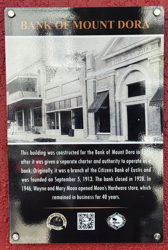 Bank of Mount Dora Marker image. Click for full size.