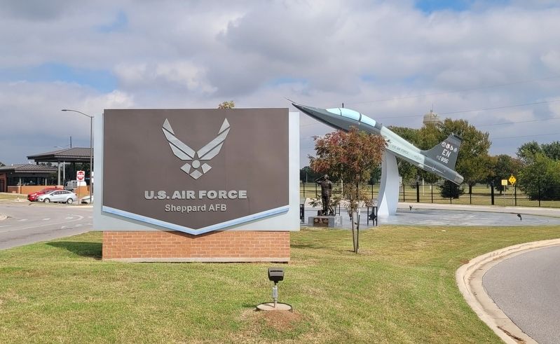 The front gate to the Sheppard Air Force Base. Click for full size. The front gate to the Sheppard Air Force Base image. Click for full size.