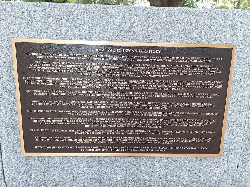 Removal to Indian Territory Marker image. Click for full size.